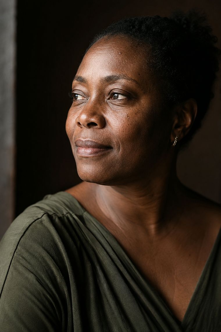 Deep skin with visible texture and pigment