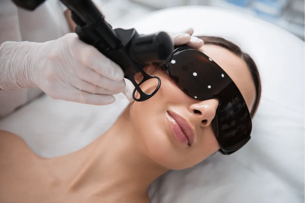 woman treating brown spots in Washington DC