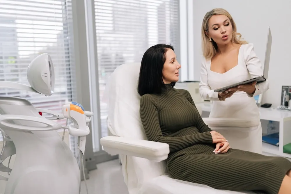 woman asking how long does baby Botox last vs regular botox