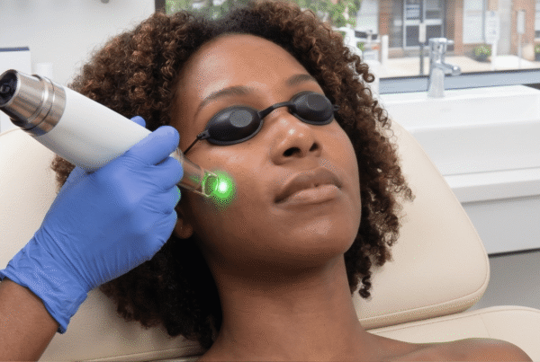 woman trying the best laser treatments for skin of color in DC