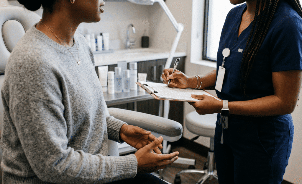 doc and patient discussing hip dip prices in DC