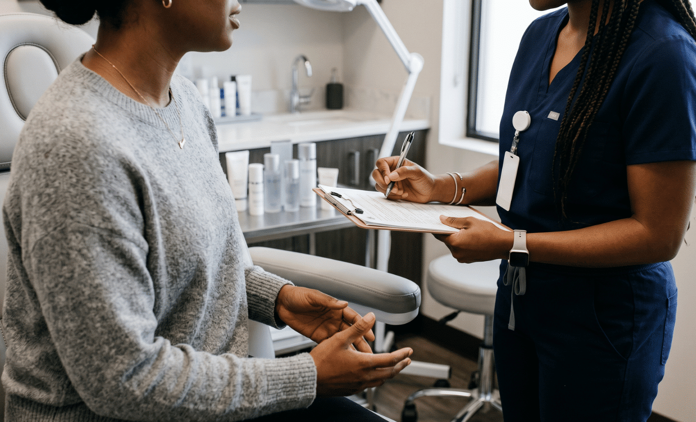 doc and patient discussing hip dip prices in DC