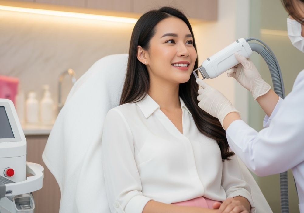 woman visiting a Washington DC laser clinic